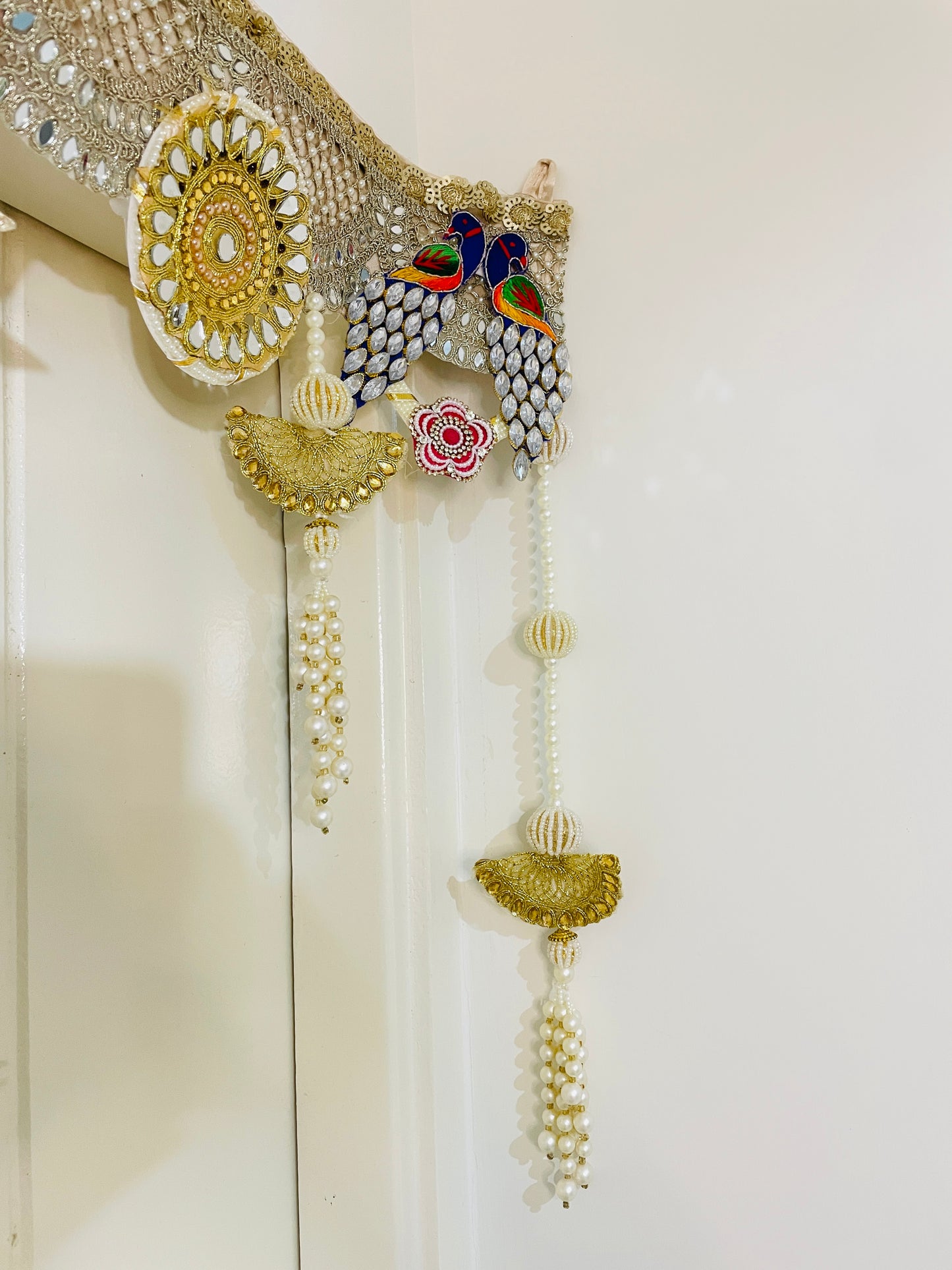 Exclusive Handcrafted Zardozi Toran: The Krishna & Peacock