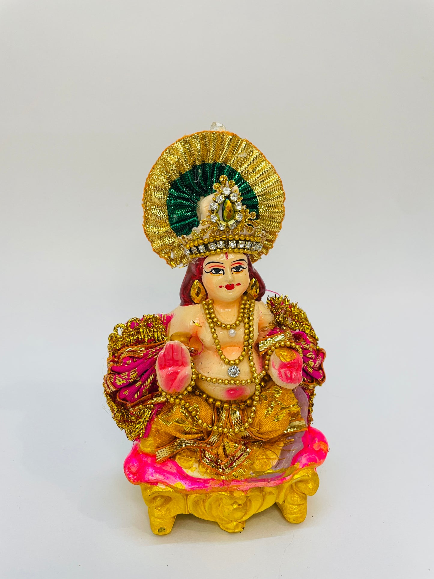 Shree Kuber Ji Idol for Wealth & Prosperity – Terracotta (5.4 Inch)