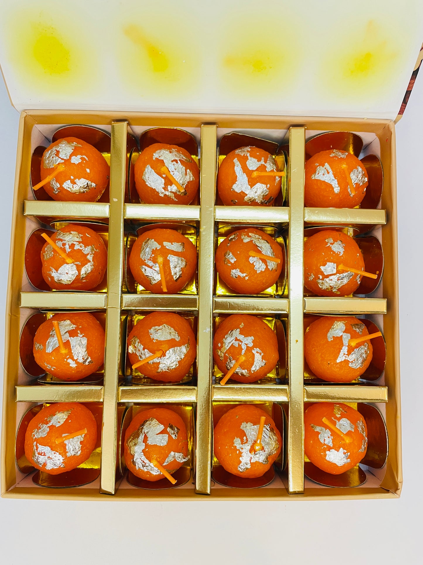 Shubh Aagman Motichoor Ladoo Candles – Pack of 16