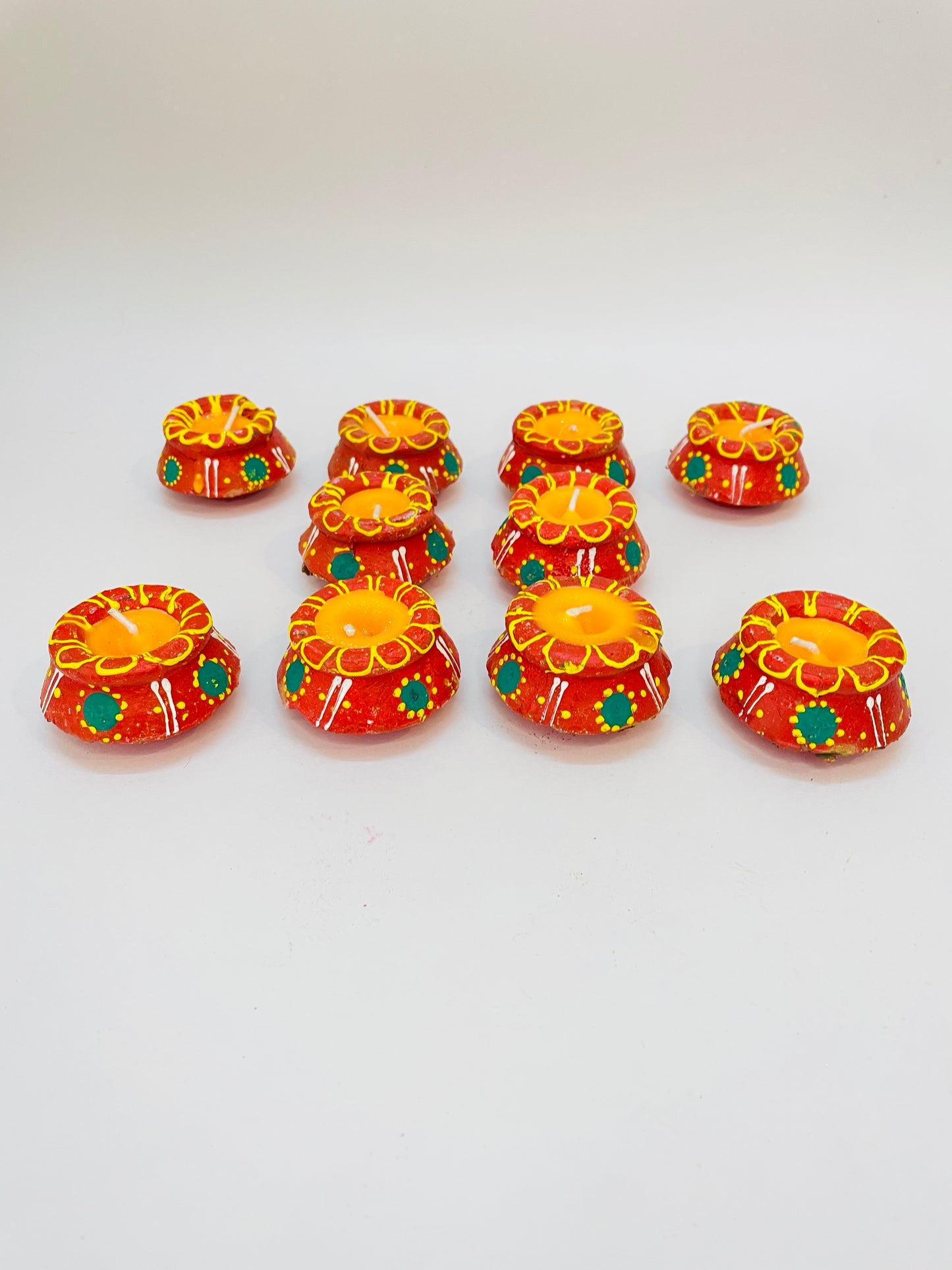 Handcrafted Decorative Matki Candles – Pack of 10