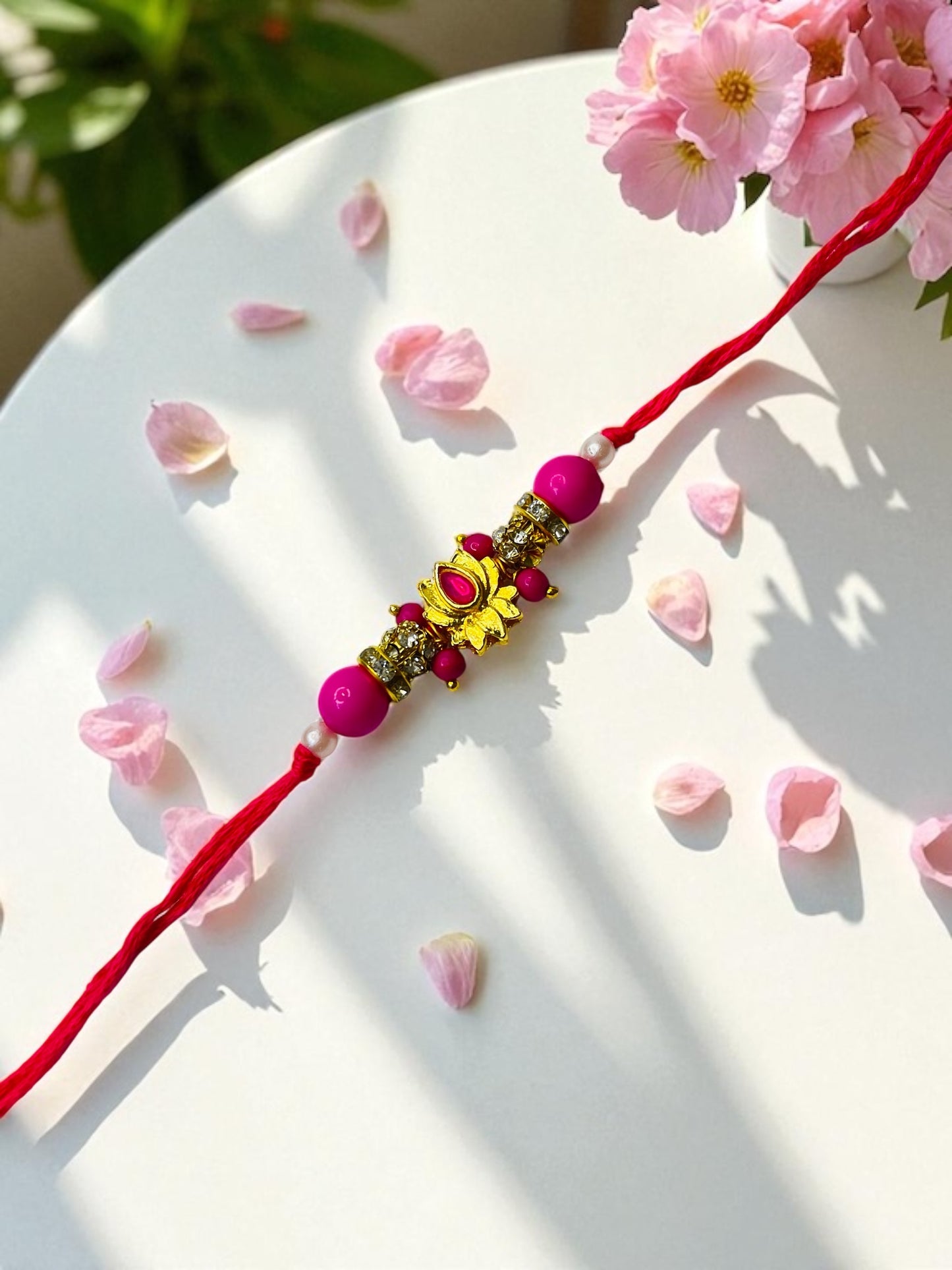 Premium Bhai Rakhi Set – Kundan & Lotus Rakhi