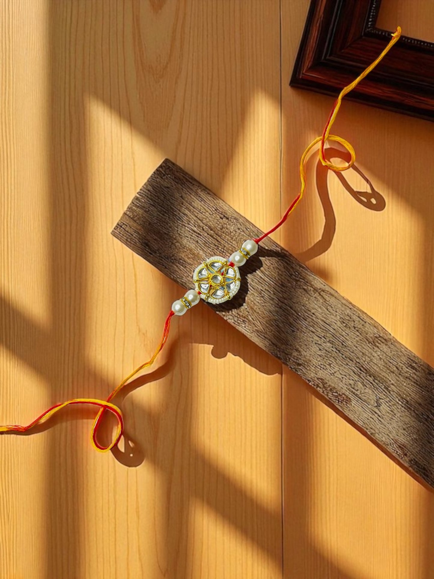 Kundan Rakhi Set for Bhaiya & Bhabhi