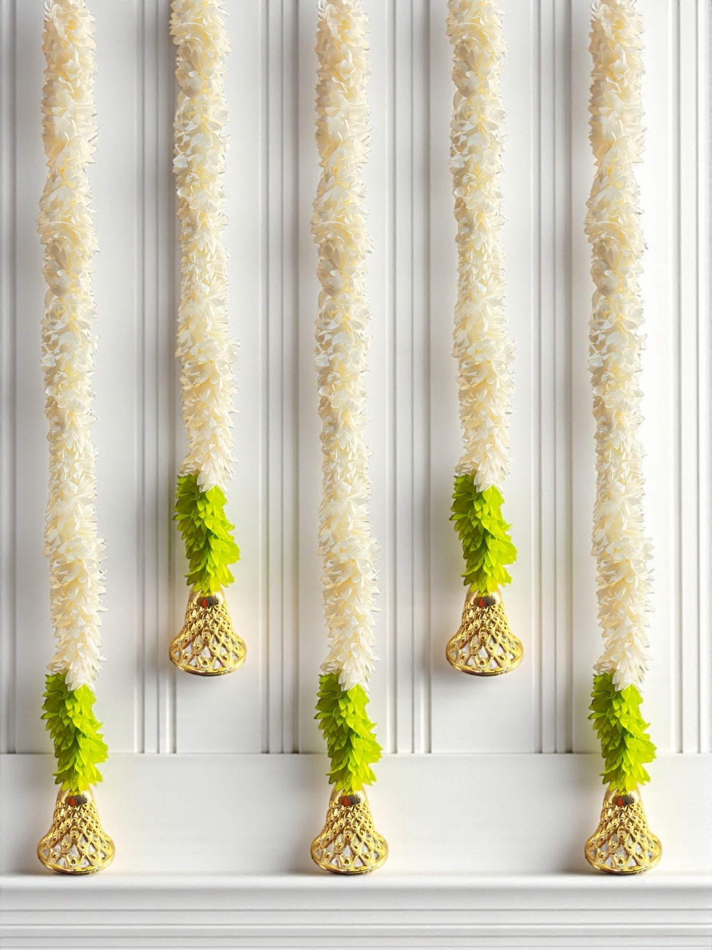 White Floral Ladi with Bell