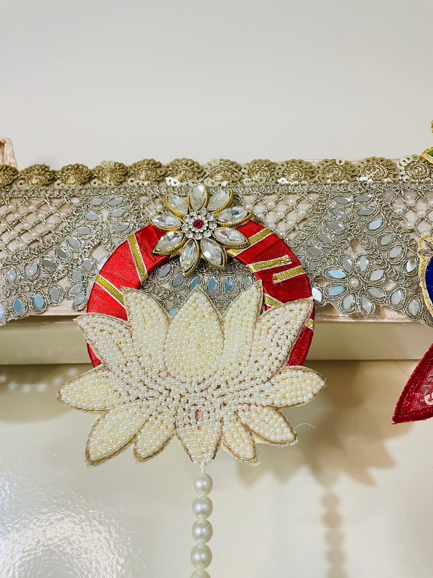 Exclusive Handcrafted Zardozi Toran: The Krishna & Peacock