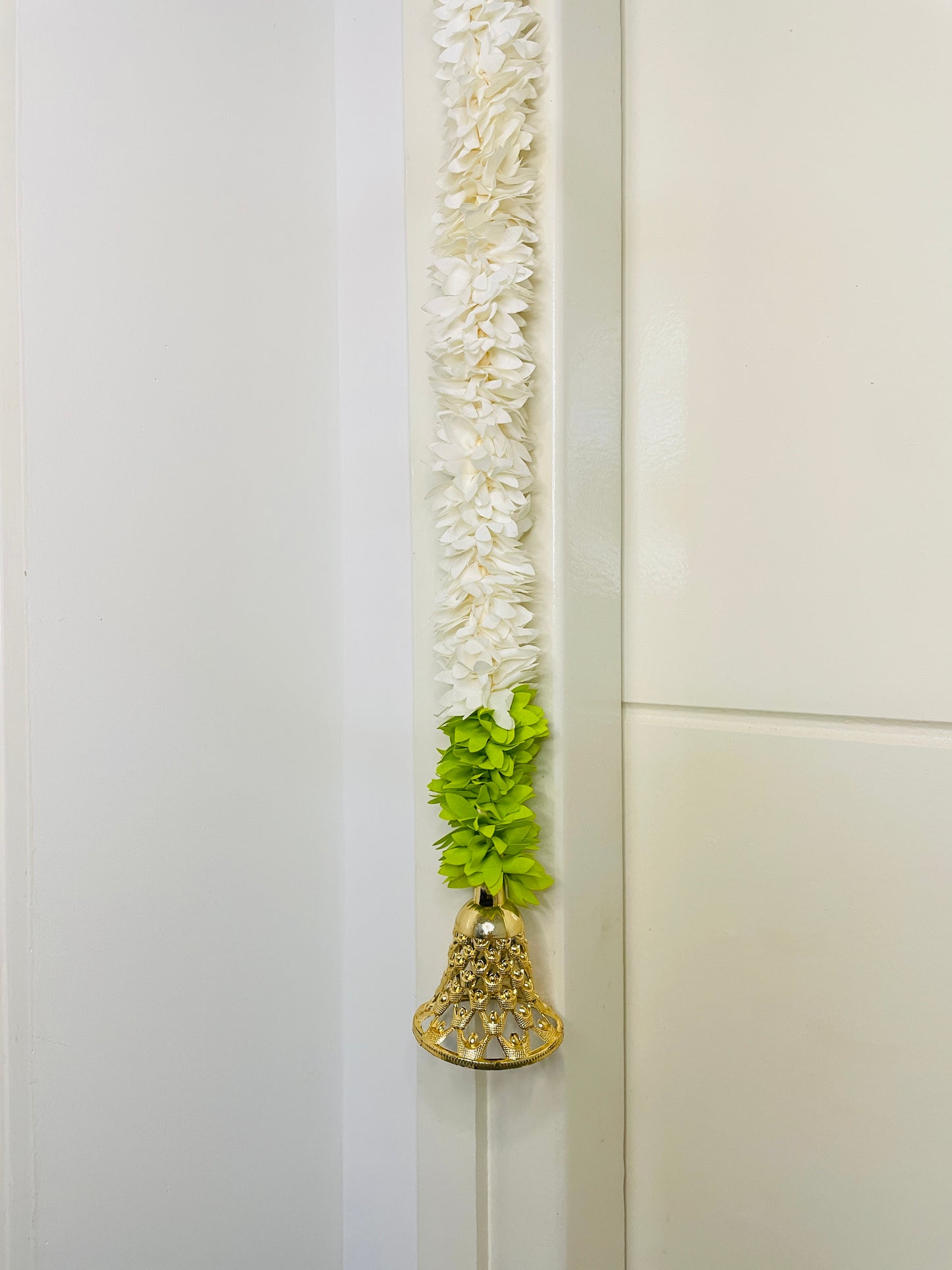 White Floral Ladi with Bell