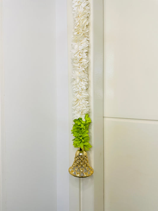 White Floral Ladi with Bell