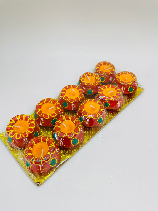 Handcrafted Decorative Matki Candles – Pack of 10