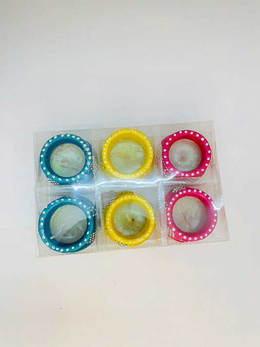 Shubh Aagman Multicolor Matki Candles – Pack of 6 (Multicolour)