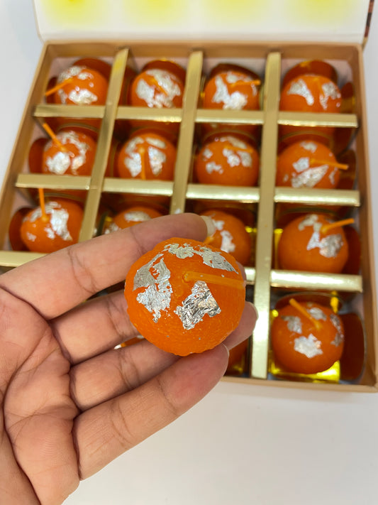 Shubh Aagman Motichoor Ladoo Candles – Pack of 16