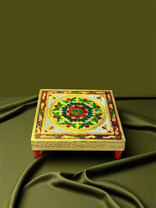 Minakari Chowki (5x5 inches – Wooden Base)