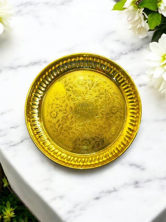 Pure brass Pooja Thali (5 inch)