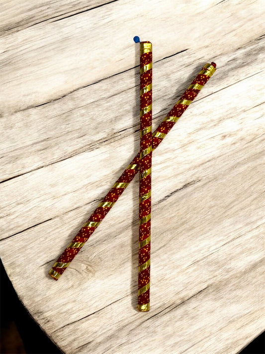 Red Navratri Dandiya Sticks – Celebrate with Grace & Energy ✨ (Set of 4)