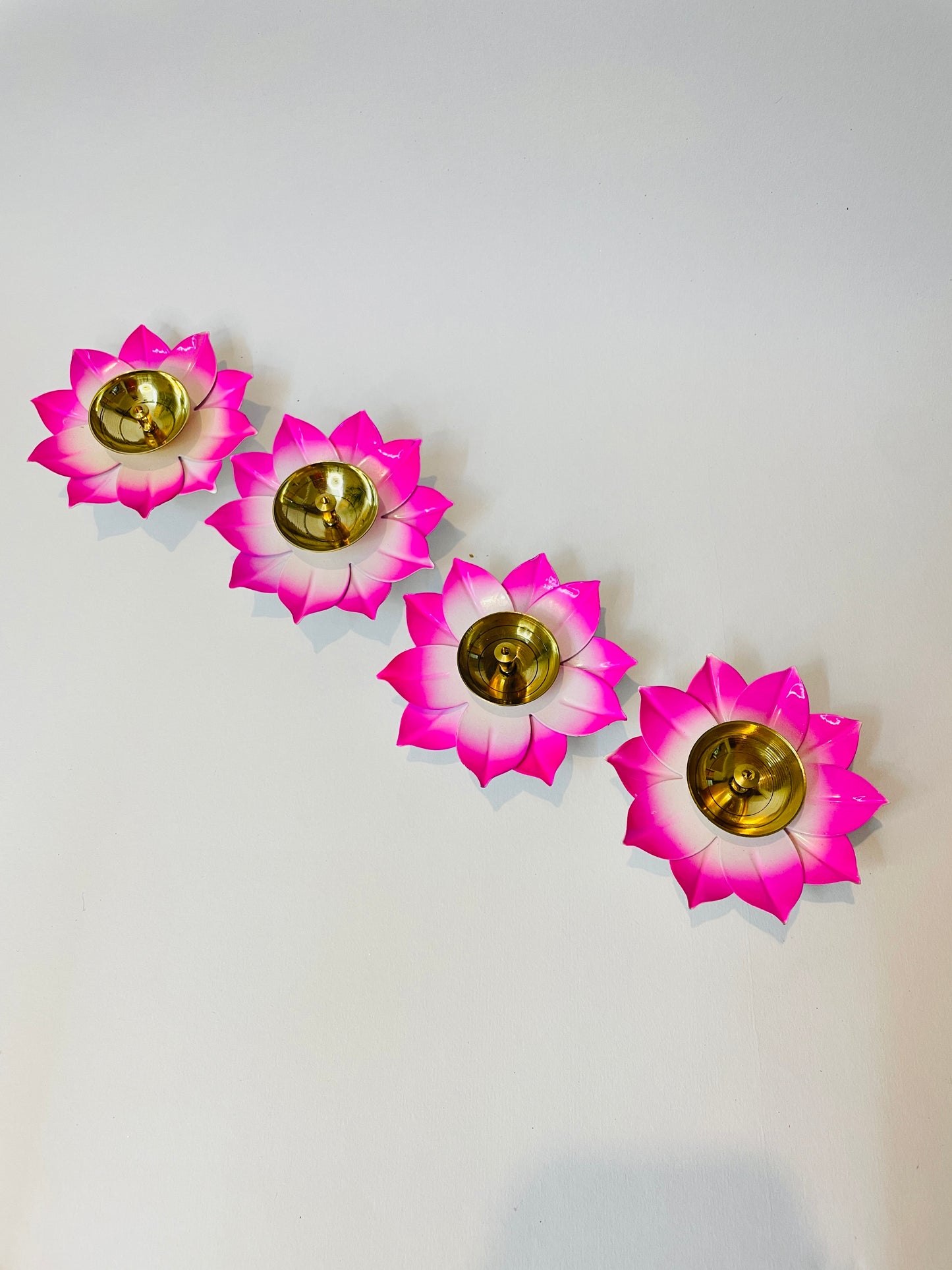 Lotus Shaped Brass Diya – Decorative Pooja Lamp (4 Inch)