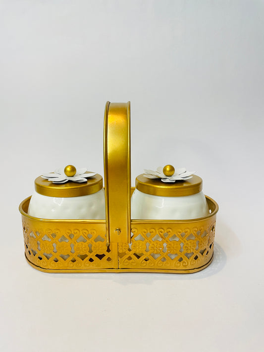 Elegant Metal Dry Fruits Box with Decorative Metal Basket – Ideal Festive Gift (Pack of 2 & Pack of 4)